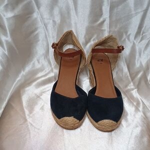 H&M Black and Brown Espadrille Sandals